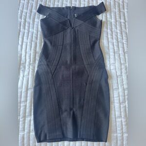 Marciano Black Strapless Cocktail Dress